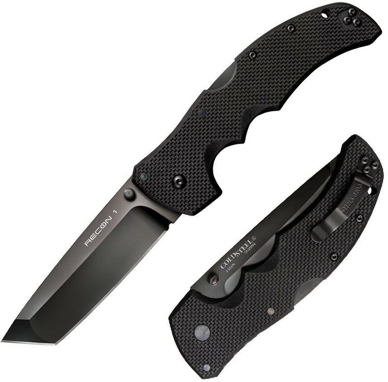 Cold Steel Recon 1 Lockback Folding Knife 4" CPM S35VN Steel Blade Black G10 Handle 27BT -Cold Steel - Survivor Hand Precision Knives & Outdoor Gear Store