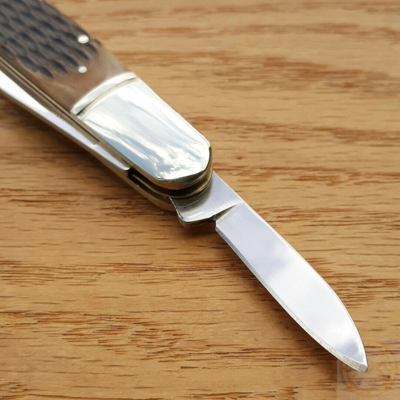 Rough Ryder Barlow Pocket Knife Stainless Steel Blades Amber Jigged Bone Handle 201 -Rough Ryder - Survivor Hand Precision Knives & Outdoor Gear Store