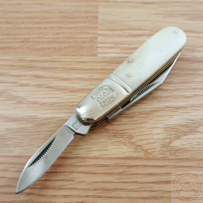 Rough Ryder Barlow Pocket Knife Stainless Steel Blades White Smooth Bone Handle 198 -Rough Ryder - Survivor Hand Precision Knives & Outdoor Gear Store