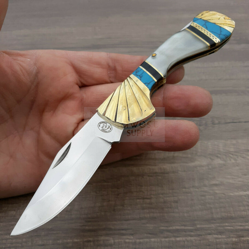 Frost Cutlery Choctaw Folding Knife 2.75" Stainless Blade Mother Of Pearl Handle HS105BBW -Frost Cutlery - Survivor Hand Precision Knives & Outdoor Gear Store