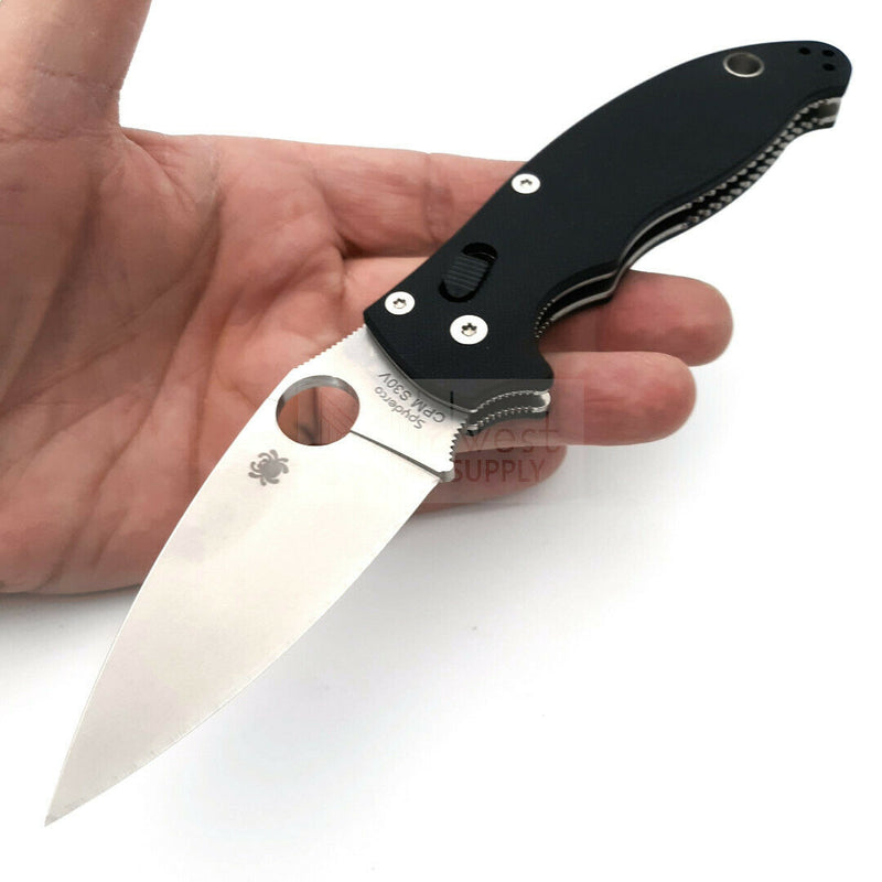 Spyderco Manix 2 Ball Bearing Lock Folding Knife 3.38" CPM S30V Steel Blade Black G10 Handle 101GP2 -Spyderco - Survivor Hand Precision Knives & Outdoor Gear Store