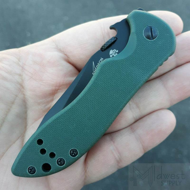 Kershaw Emerson CQC-5K Folding Knife 3" 8Cr13MoV Steel Blade Green G10 Handle 6074OLBLK -Kershaw - Survivor Hand Precision Knives & Outdoor Gear Store