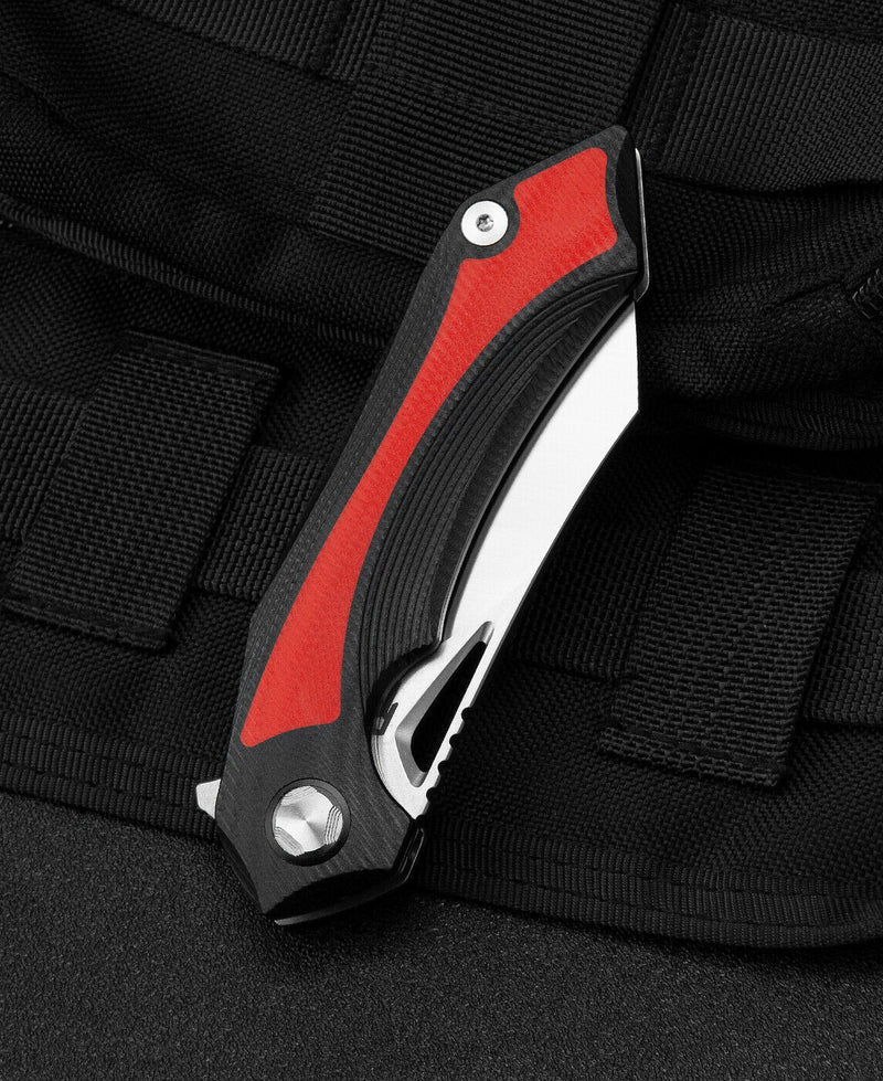 Bestech Knives Kasta Linerlock Folding Knife 3.5" 154CM Steel Blade Black And Red G10 Handle KG45C -Bestech Knives - Survivor Hand Precision Knives & Outdoor Gear Store