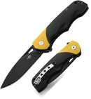 Bestech Knives Airstream Folding Knife 3.75" D2 Tool Steel Blade Black And Yellow G10 Handle KG47B -Bestech Knives - Survivor Hand Precision Knives & Outdoor Gear Store