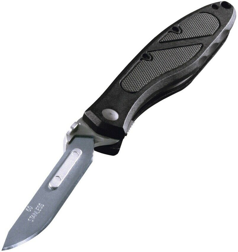 Havalon Piranta-Z Folding Knife 2.75" Stainless Steel Blade Black Zytel/Rubber Handle 60Z -Havalon - Survivor Hand Precision Knives & Outdoor Gear Store