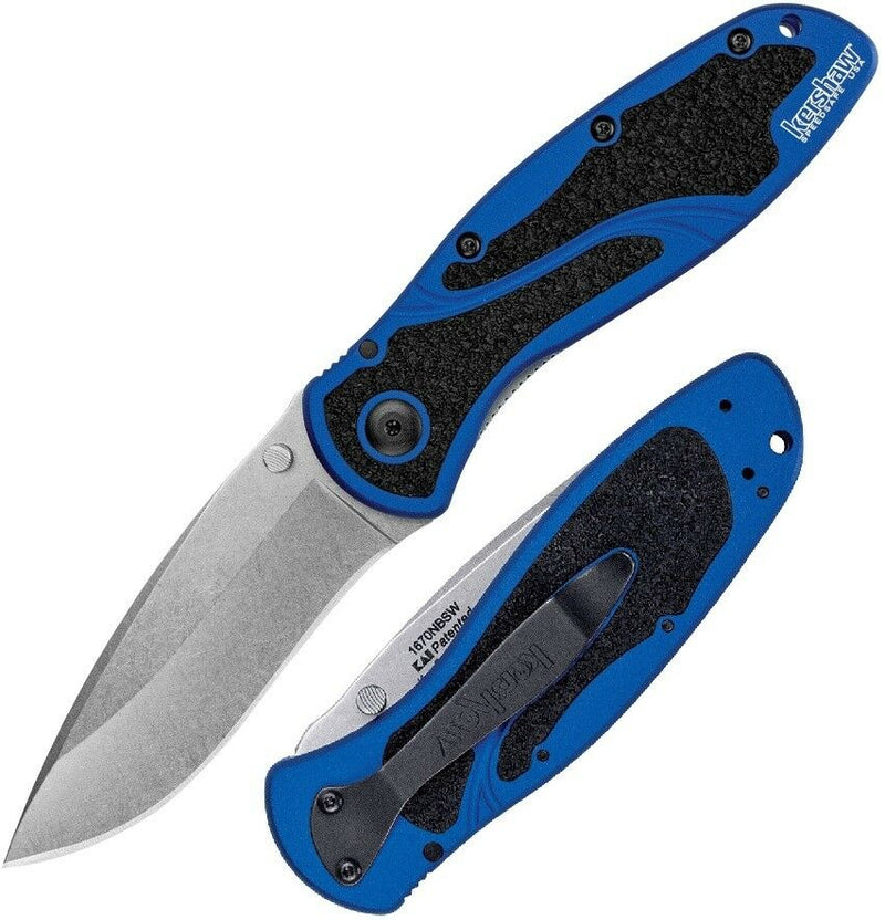 Kershaw Blur Navy Folding Knife 3.5" 14C28N Stainless Blade Aluminum Handle 1670NBSW -Kershaw - Survivor Hand Precision Knives & Outdoor Gear Store