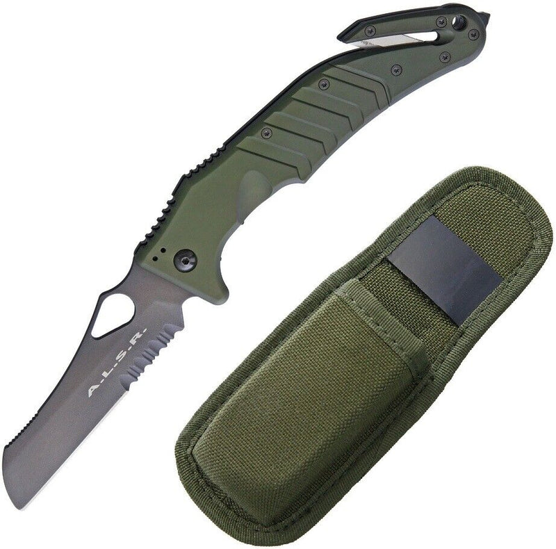 Fox Air Land Sea Folding Knife 4" N690 Steel Blade OD Green Aluminum Handle ALSRSFM -Fox - Survivor Hand Precision Knives & Outdoor Gear Store