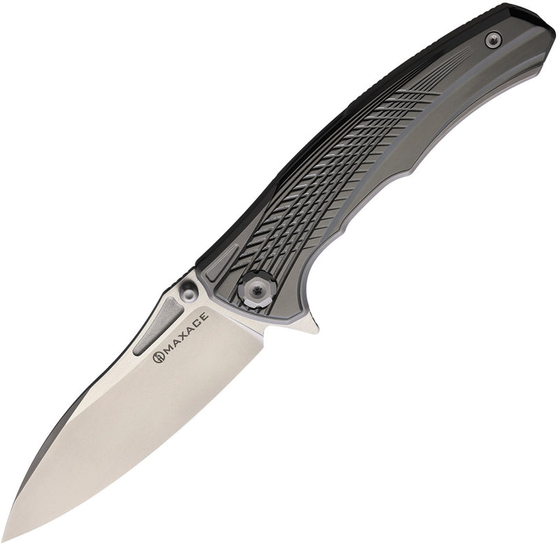 Maxace Corvus III Folding Knife 4.25" Bohler M390 Steel Blade Gray Titanium Handle MC301 -Maxace - Survivor Hand Precision Knives & Outdoor Gear Store