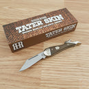 Rough Ryder Leg Pocket Knife 440 Steel Clip Blade Brown Burlap Micarta Handle 2335 -Rough Ryder - Survivor Hand Precision Knives & Outdoor Gear Store