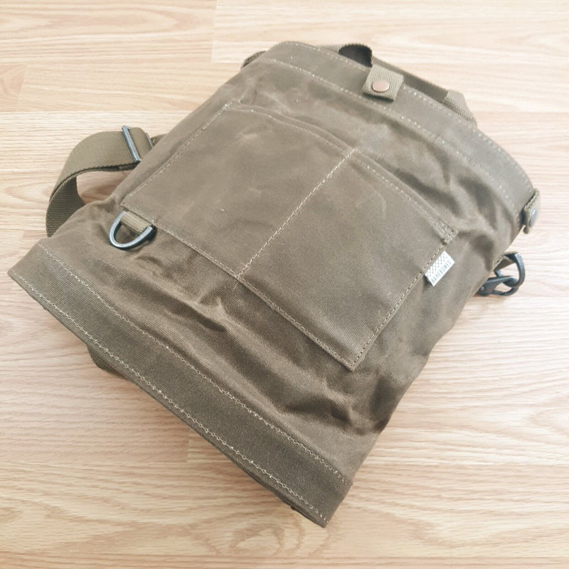 Barebones Living Foraging Bag Dark Khaki 12.5" x 4" x 13" Waterproof/Solid Canvas/Mesh Liner Waxed Cotton Construction RE099 -Barebones Living - Survivor Hand Precision Knives & Outdoor Gear Store