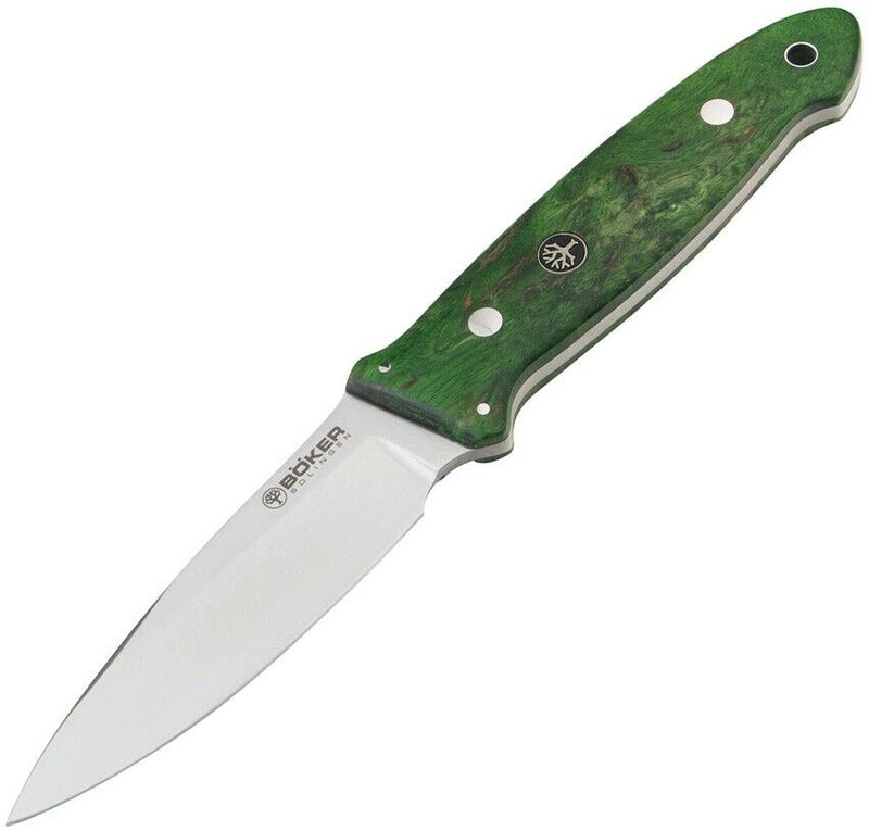 Boker Cub Fixed Knife 3.75" Bohler N690 Steel Blade Green Curly Birch Handle 128661 -Boker - Survivor Hand Precision Knives & Outdoor Gear Store