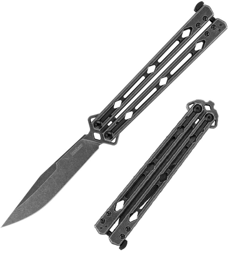 Kershaw Lucha Butterfly Folding Knife 4.63" 14C28N Steel Blade Stainless Steel Handle 5150BW -Kershaw - Survivor Hand Precision Knives & Outdoor Gear Store