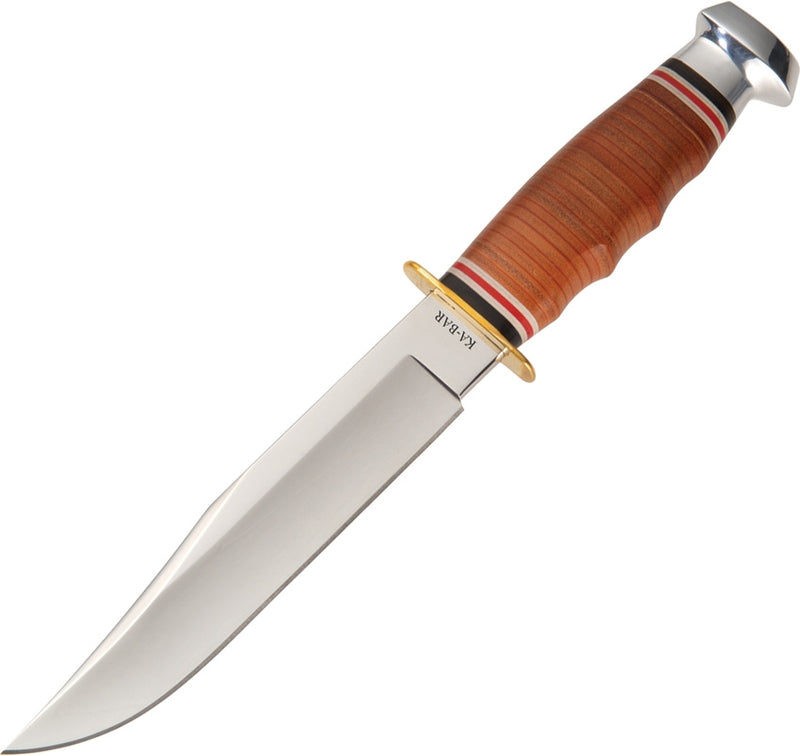 Ka-Bar Fixed Knife 7" Stainless Steel Bowie Blade Polished Leather/Brass/Aluminum Handle 1236 -Ka-Bar - Survivor Hand Precision Knives & Outdoor Gear Store