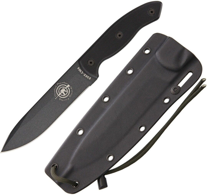 ESEE CM6 Combat Fixed Knife 5.75" Black Powder Coated 1095HC Steel Full Tang Blade G10 Handle CM6TGB -ESEE - Survivor Hand Precision Knives & Outdoor Gear Store