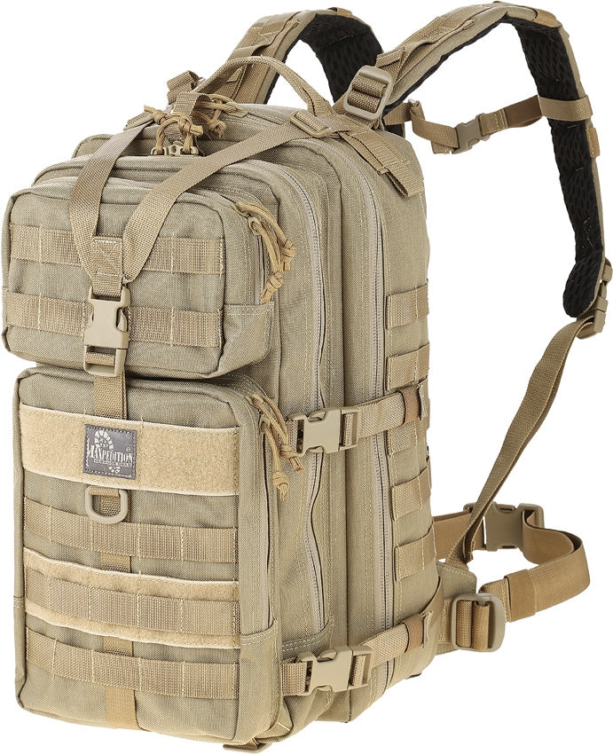 Maxpedition Falcon-III Backpack Khaki Resistant Nylon Construction 10"x 12"x 20" PT1430K -Maxpedition - Survivor Hand Precision Knives & Outdoor Gear Store