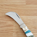 Rough Ryder Hawkbill Folding Knife 440B Steel Blade Stone/Abalone/MOP/Malachite And Turquoise 2406 -Rough Ryder - Survivor Hand Precision Knives & Outdoor Gear Store