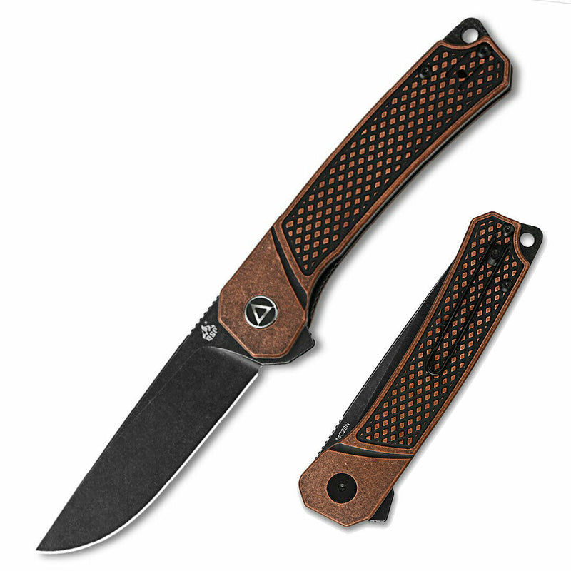 QSP Knife Osprey Linerlock Folding Knife 3.25" 14C28N Steel Blade Copper Handle 139E2 -QSP Knife - Survivor Hand Precision Knives & Outdoor Gear Store