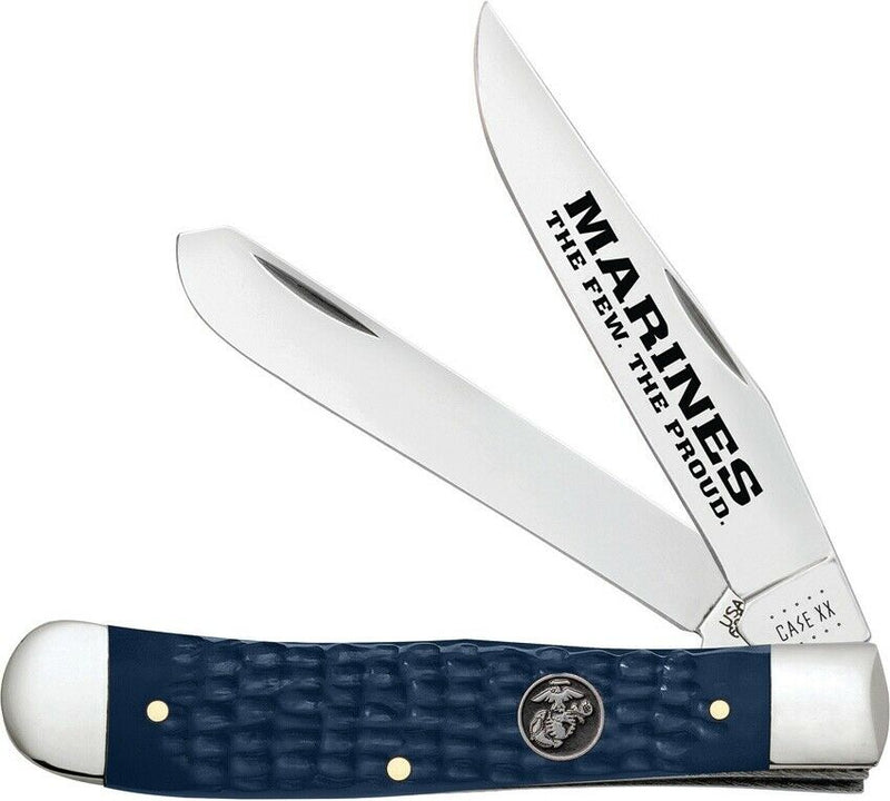 Case XX USMC Trapper Navy Pocket Knife Stainless Steel Blades Jigged Bone Handle 13195 -Case Cutlery - Survivor Hand Precision Knives & Outdoor Gear Store