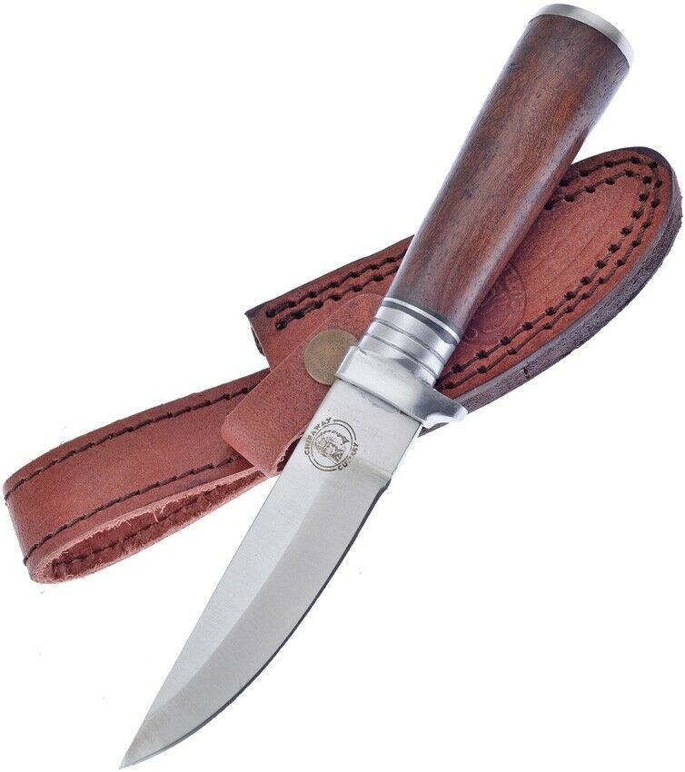 Frost Cutlery Hunting Fixed Knife 4" Stainless Steel Drop Point Blade Walnut Handle W994WW -Frost Cutlery - Survivor Hand Precision Knives & Outdoor Gear Store