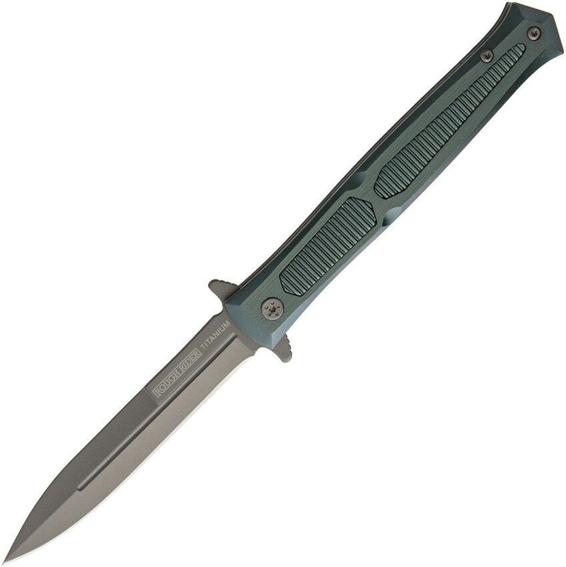 Rough Ryder Stiletto Folding Knife 3.75" Titanium/Stainless Blade Aluminum Handle 1858 -Rough Ryder - Survivor Hand Precision Knives & Outdoor Gear Store