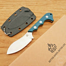 QSP Knife Neckmuk Neck Fixed Knife 2.88" D2 Tool Steel Blade Blue Micarta Handle 125D -QSP Knife - Survivor Hand Precision Knives & Outdoor Gear Store