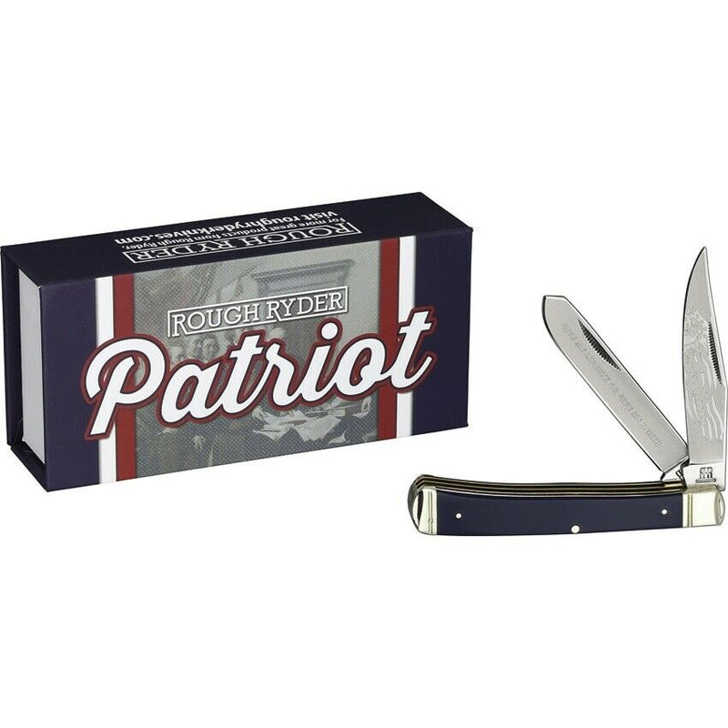 Rough Ryder Trapper Patriot Pocket Knife Stainless Steel Blades Smooth Synthetic Handle 2028 -Rough Ryder - Survivor Hand Precision Knives & Outdoor Gear Store