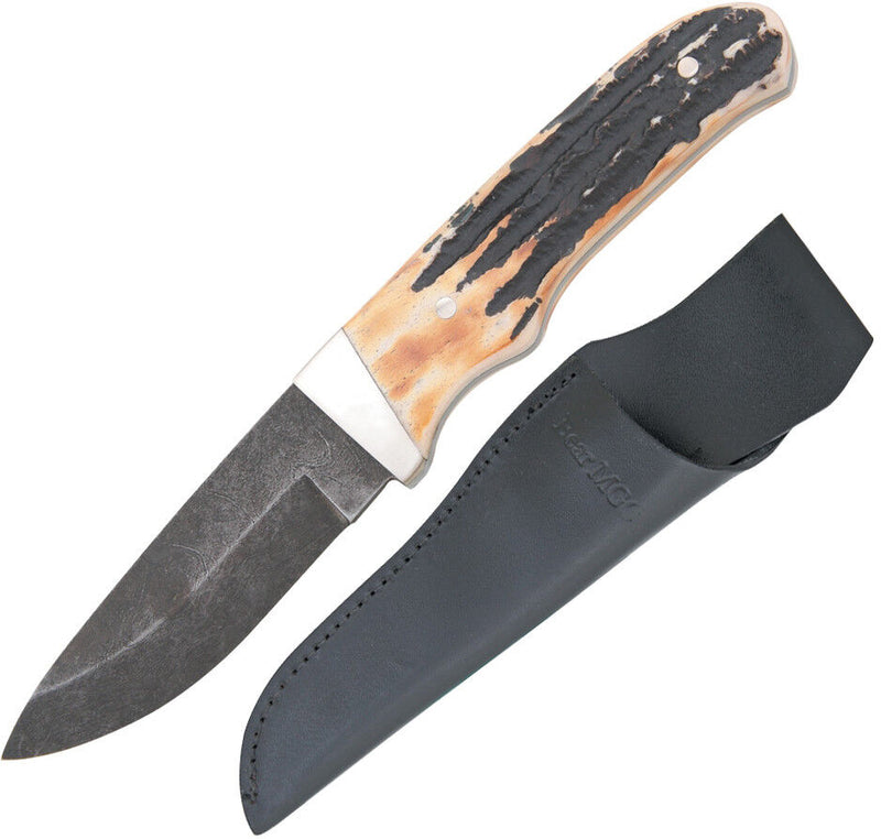 Bear & Son Pro Fixed Knife 3.62" Damascus Steel Skinner Blade Genuine India Stag Bone Handle 549D -Bear & Son - Survivor Hand Precision Knives & Outdoor Gear Store