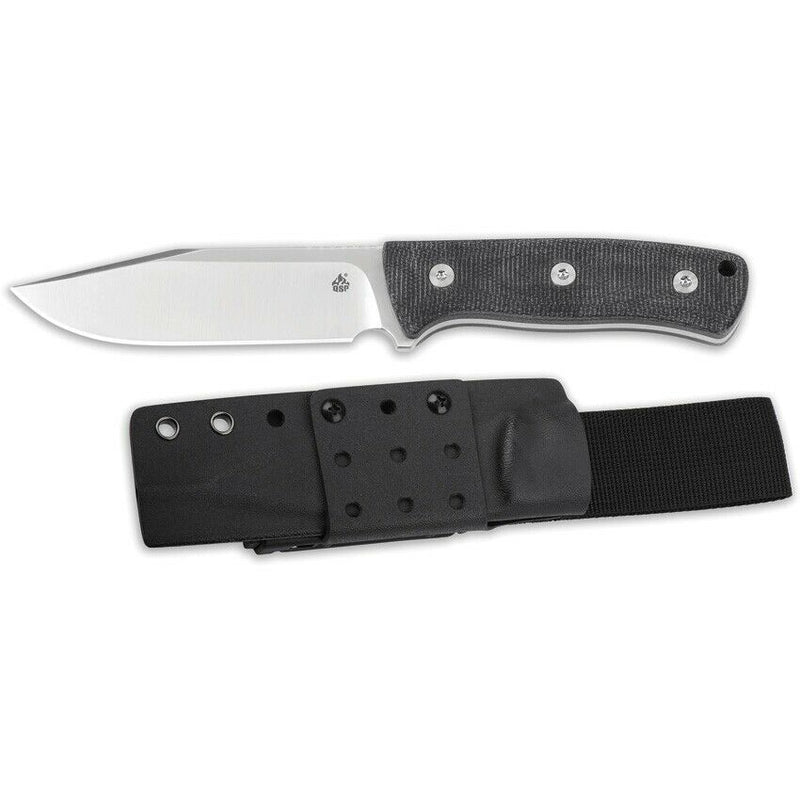 QSP Knife Bison Fixed Knife 4.5" D2 Tool Steel Clip Point Blade Black Linen Micarta Handle 134A -QSP Knife - Survivor Hand Precision Knives & Outdoor Gear Store