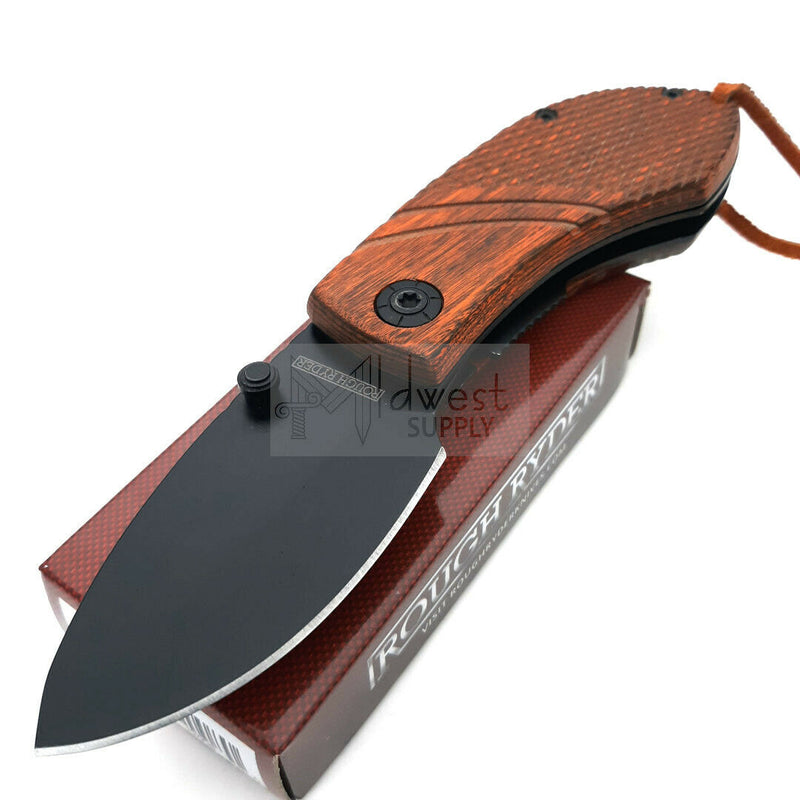 Rough Ryder Linerlock Folding Knife 2.5" Stainless Steel Blade Brown Wood Handle 2008 -Rough Ryder - Survivor Hand Precision Knives & Outdoor Gear Store