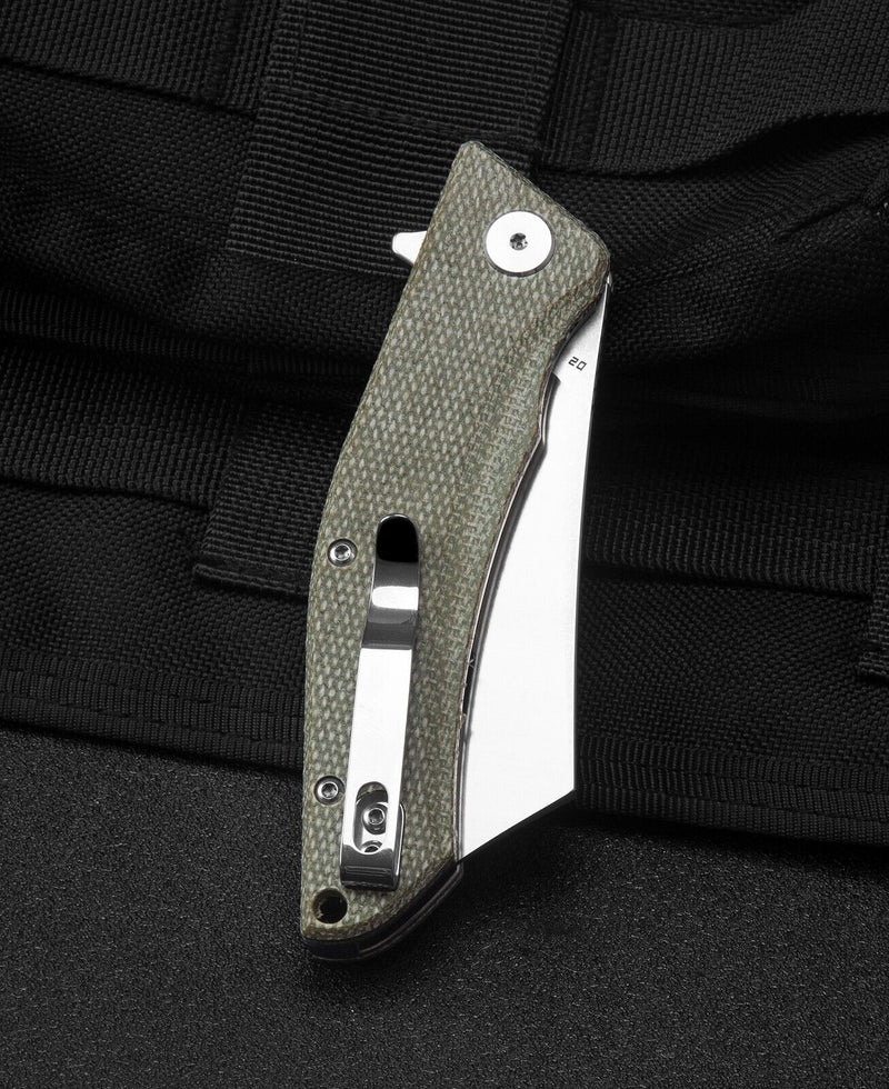 Bestech Knives Cubis Folding Knife 3.13" D2 Tool Steel Blade Beige Canvas Micarta Handle KG42B -Bestech Knives - Survivor Hand Precision Knives & Outdoor Gear Store