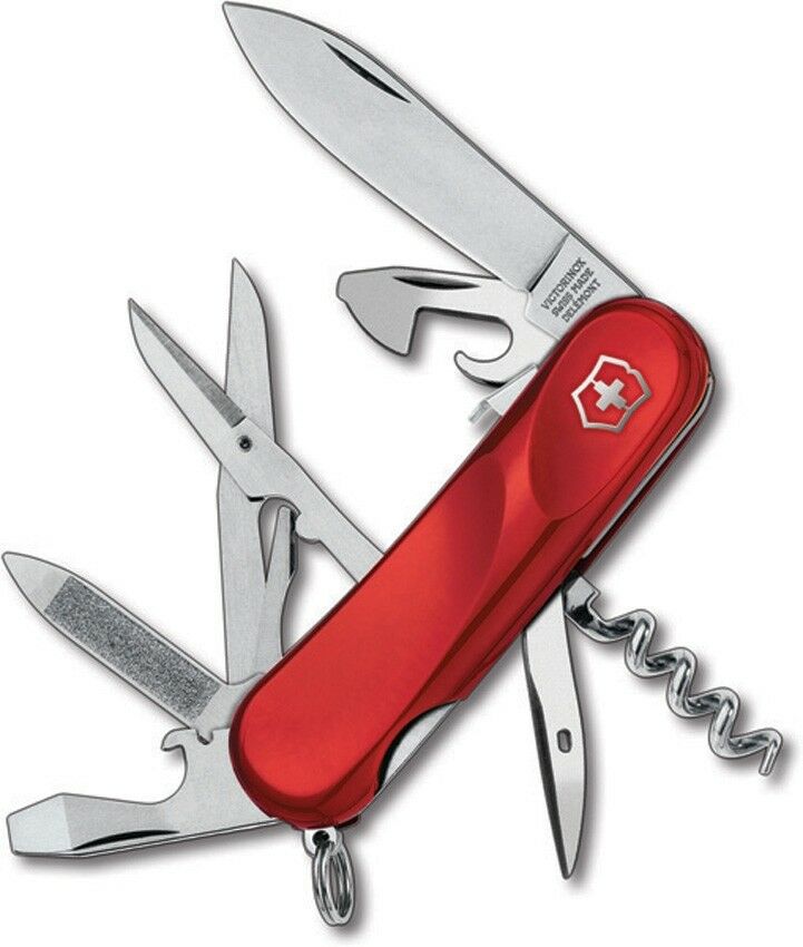 Victorinox Swiss Army Evolution S14 Pocket Knife Stainless Implements With Scissors Red Handle 23903SEX2 -Victorinox - Survivor Hand Precision Knives & Outdoor Gear Store