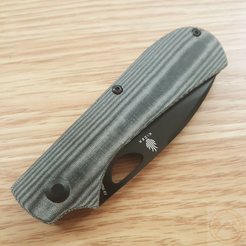 Kizer Cutlery Zipslip Folding Knife 2.75" CPM-4V Steel Blade Black Micarta Handle V3507N4 -Kizer Cutlery - Survivor Hand Precision Knives & Outdoor Gear Store