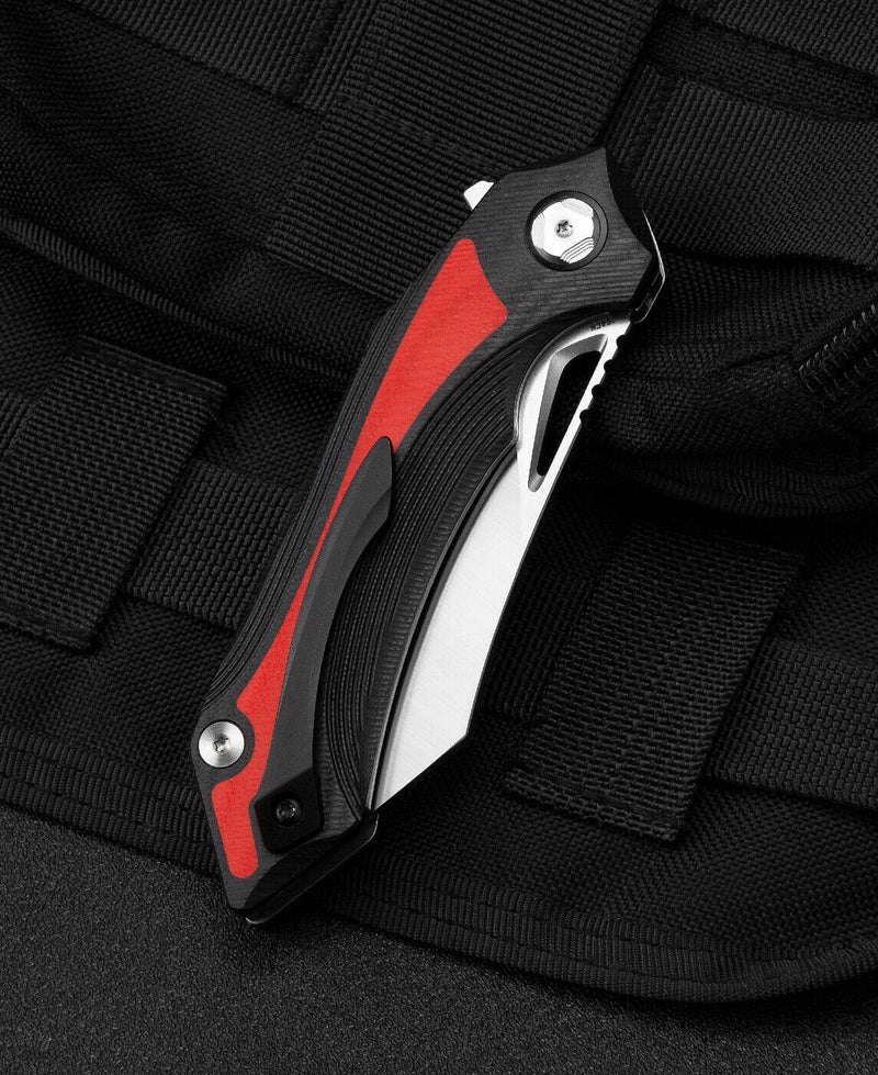 Bestech Knives Kasta Linerlock Folding Knife 3.5" 154CM Steel Blade Black And Red G10 Handle KG45C -Bestech Knives - Survivor Hand Precision Knives & Outdoor Gear Store