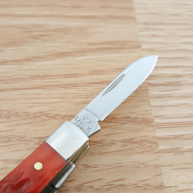 Case XX Swell Center Jack Pocket Knife Stainless Steel Blades Dark Red Jigged Bone Handle 10733 -Case Cutlery - Survivor Hand Precision Knives & Outdoor Gear Store