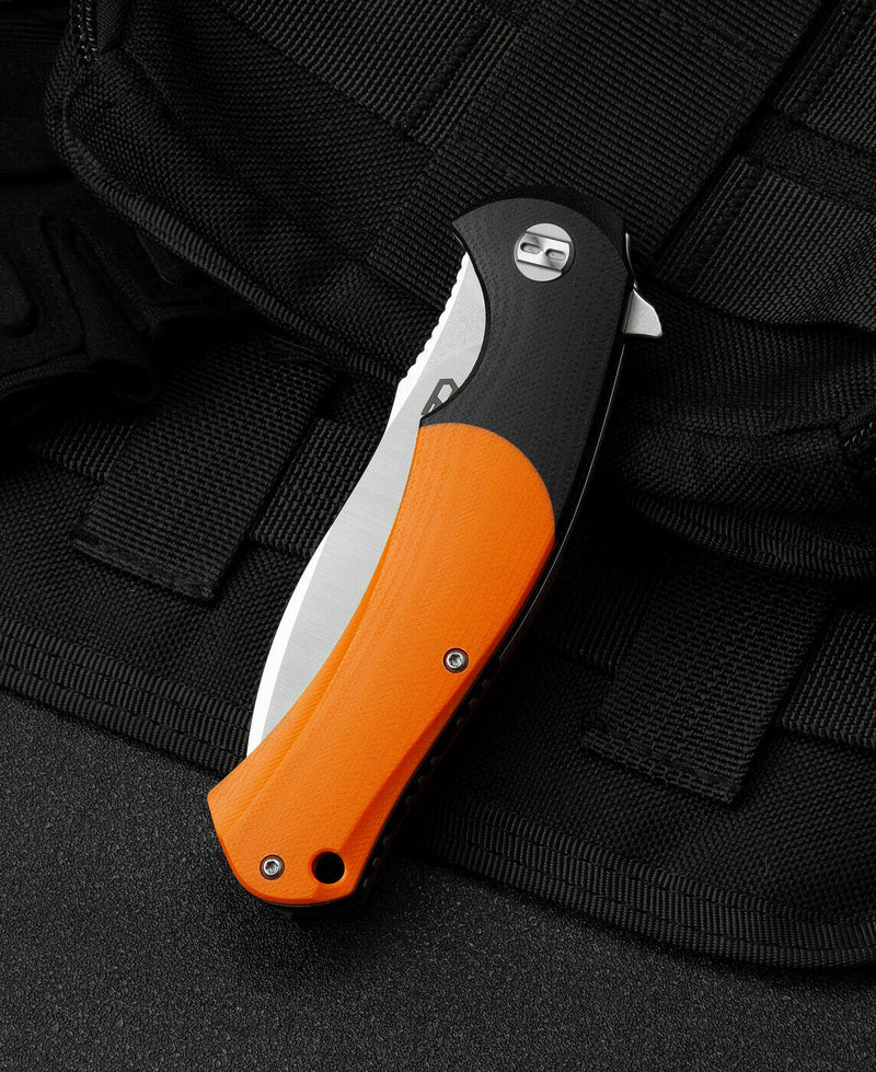 Bestech Knives Penguin Liner Folding Knife 3.63" D2 Tool Steel Blade Black / Orange G10 Handle G32C -Bestech Knives - Survivor Hand Precision Knives & Outdoor Gear Store