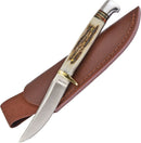 Frost Cutlery Trophy Stag Fixed Knife 3.38" Stainless Steel Full Tang Blade Stag Handle S179DS -Frost Cutlery - Survivor Hand Precision Knives & Outdoor Gear Store