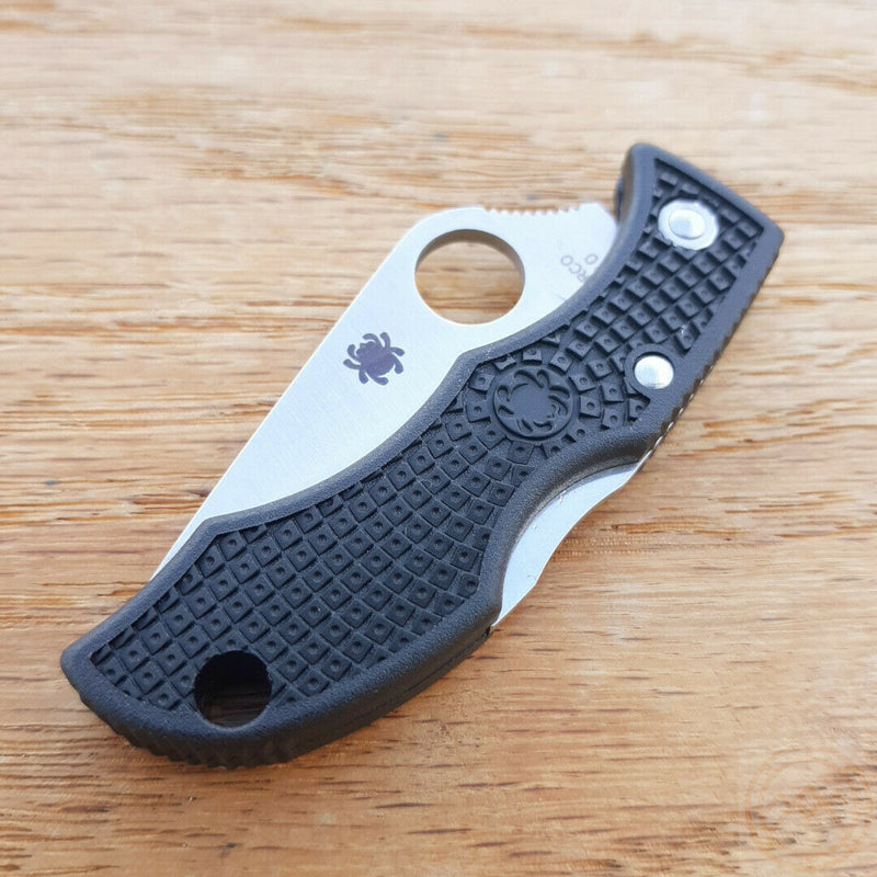 Spyderco Ladybug 3 Lockback Folding Knife 1.88" VG-10 Steel Serrated Blade Black FRN Handle LBKS3 -Spyderco - Survivor Hand Precision Knives & Outdoor Gear Store