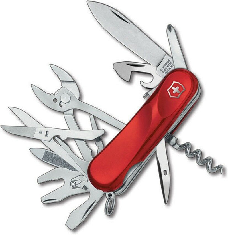 Victorinox Swiss Army Evolution S557 Pocket Knife Steel Implements With Scissors Red Handle 25223SEX2 -Victorinox - Survivor Hand Precision Knives & Outdoor Gear Store