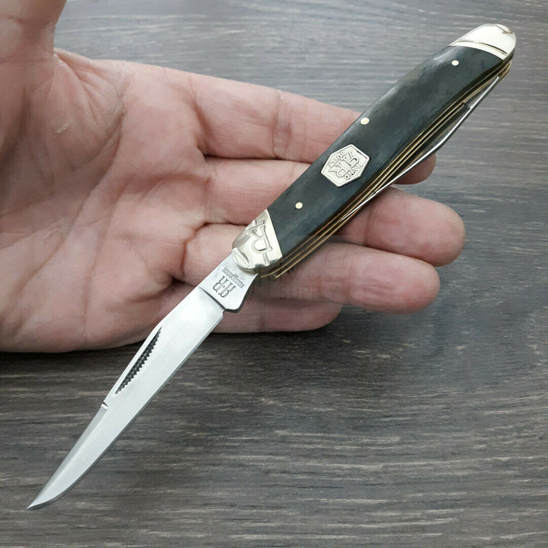 Rough Ryder Carnivore Jack Pocket Knife Stainless Steel Blades Black Smooth Bone Handle 2020 -Rough Ryder - Survivor Hand Precision Knives & Outdoor Gear Store