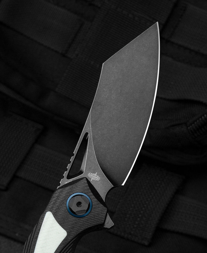 Bestech Knives Kasta Liner Folding Knife 3.5" 154CM Steel Blade Black And White G10 Handle KG45D -Bestech Knives - Survivor Hand Precision Knives & Outdoor Gear Store