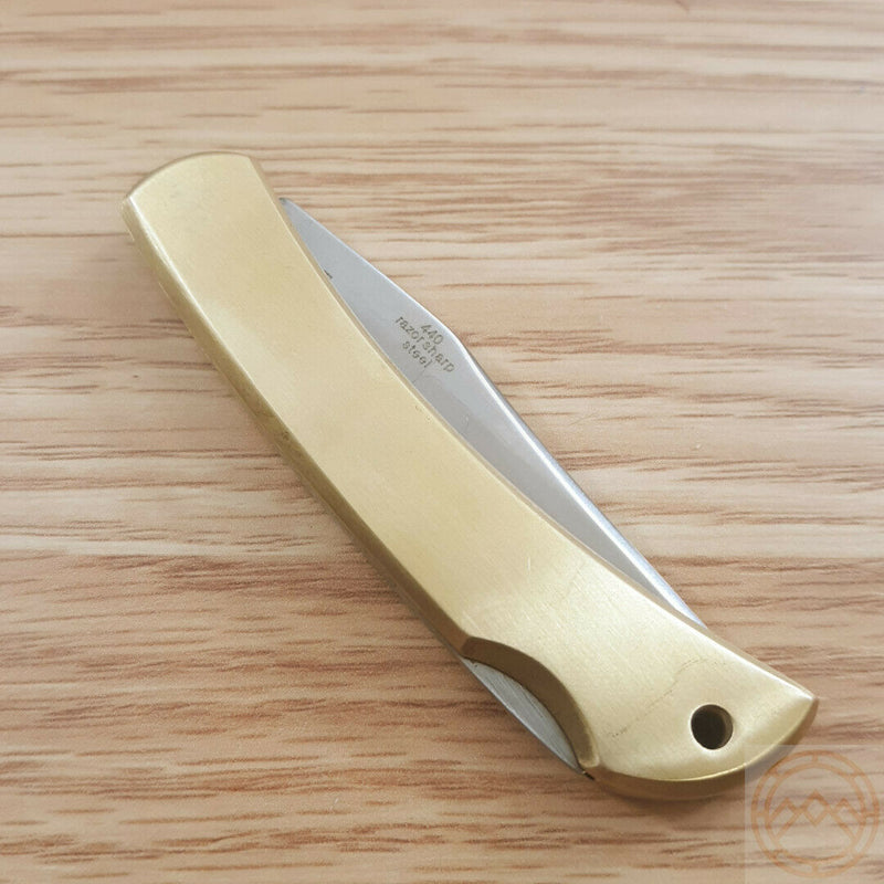 Rough Ryder Lockback Folding Knife 2.13" 440 Stainless Steel Blade Brushed Brass Handle 2004 -Rough Ryder - Survivor Hand Precision Knives & Outdoor Gear Store