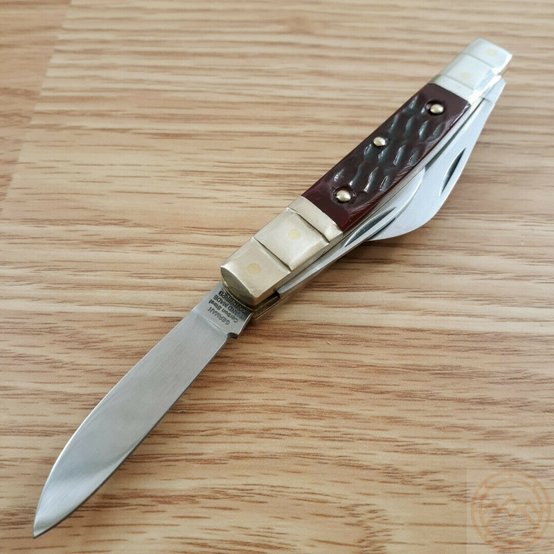 Hen & Rooster Congress Pocket Knife Carbon Steel Blades Brown Pick Bone Handle 324CBRPB -Hen & Rooster - Survivor Hand Precision Knives & Outdoor Gear Store