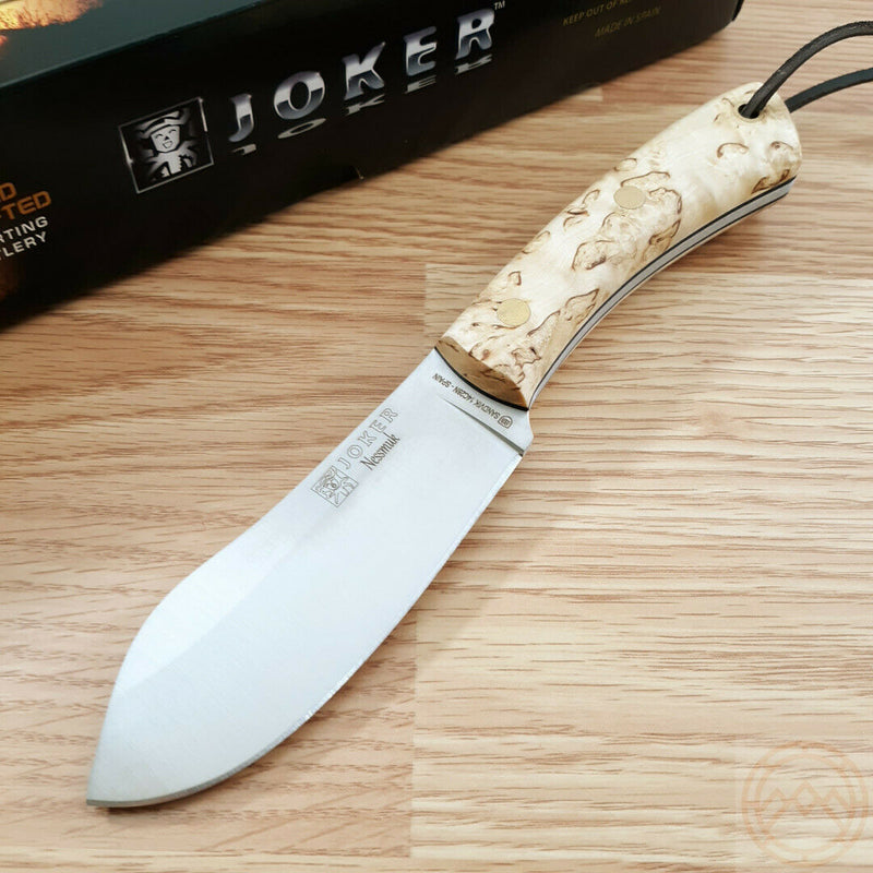 Joker Nessmuk Fixed Knife 4.5" Sandvik 14C28N Steel Full Tang Blade Curly Birch Handle RCL136 -Joker - Survivor Hand Precision Knives & Outdoor Gear Store