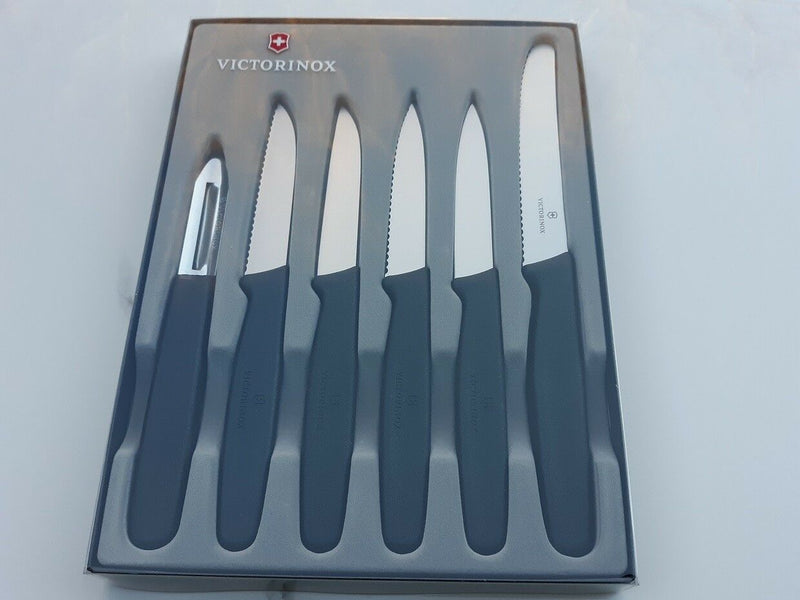 Victorinox Six Piece Paring Set Kitchen Knife Stainless Steel Blades Black Nylon Handles 511136 -Victorinox - Survivor Hand Precision Knives & Outdoor Gear Store