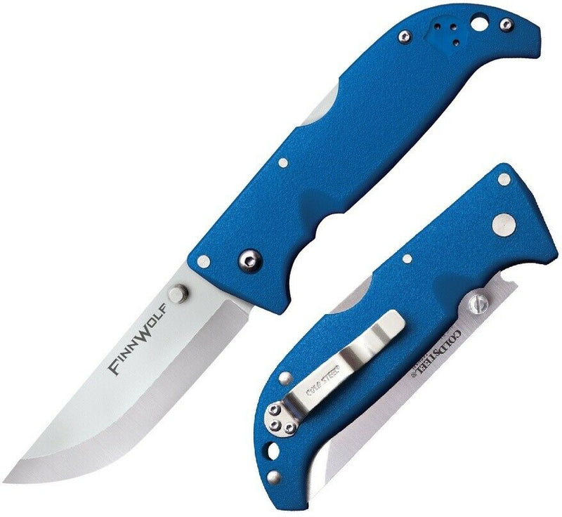 Cold Steel Finn Wolf Folding Knife 3.5" AUS-8 Steel Blade Blue Griv-Ex Handle 20NPG -Cold Steel - Survivor Hand Precision Knives & Outdoor Gear Store