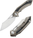 Bestech Knives Kasta Folding Knife 3.5" Bohler M390 Steel Blade Bronze Titanium/Carbon Fiber Handle KT1909H -Bestech Knives - Survivor Hand Precision Knives & Outdoor Gear Store