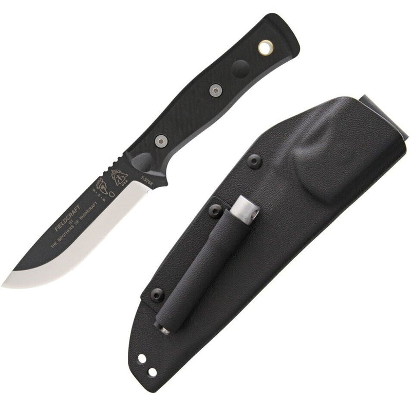 TOPS Fieldcraft BOB Hunter Fixed Knife 4.62" 1095 High Carbon Steel Full Tang Blade Black G10 Handle BROSBLK10 -TOPS - Survivor Hand Precision Knives & Outdoor Gear Store