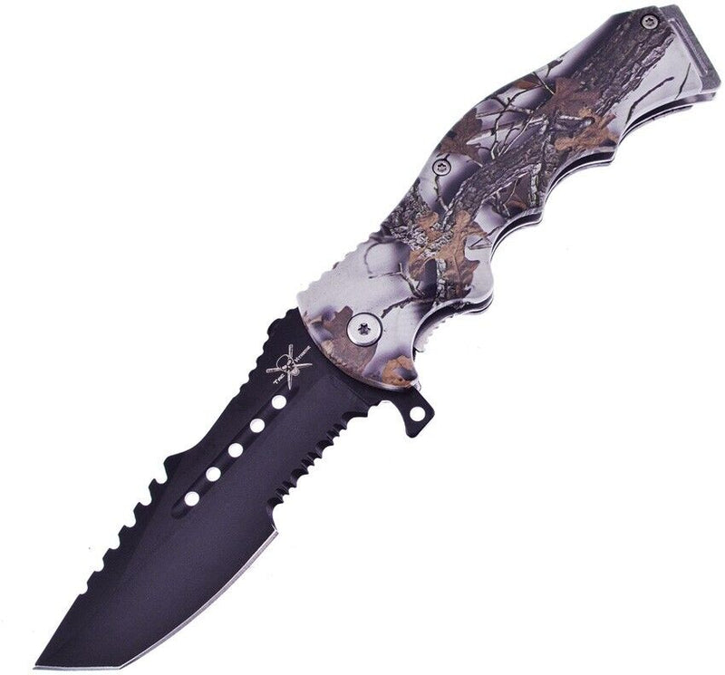 Frost Cutlery Linerlock A/O Folding Knife 3.75" Stainless Steel Tanto Blade Camo ABS Handle X69CAMO -Frost Cutlery - Survivor Hand Precision Knives & Outdoor Gear Store