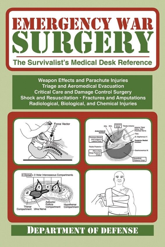 Emergency War Surgery Desk Book Critical Care Damage Control Triage Aeromedical 272 -Books - Survivor Hand Precision Knives & Outdoor Gear Store