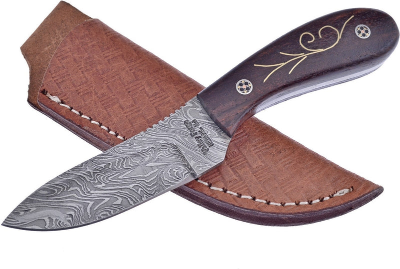 Frost Cutlery Fixed Knife 3.25" Damascus Steel Full Tang Blade Rosewood Handle VFD58RW -Frost Cutlery - Survivor Hand Precision Knives & Outdoor Gear Store